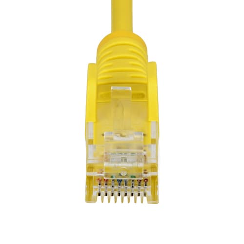 StarTech.com - Patch cable - RJ-45 (M) to RJ-45 (M) - 3.6 mm - UTP - CAT 5/5e/6 - IEEE 802.3bt - halogen-free, snagless, straight - yellow — view 5