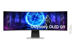 Samsung Odyssey OLED G9 S49DG954SU - G95SD Series - OLED monitor - Smart - gaming - curved - 49" - 5120 x 1440 Dual Quad HD @ 240 Hz - 250 cd/m� - 1000000:1 - HDR10 - 0.03 ms - DisplayPort, Micro HDMI, HDMI - speakers - silver