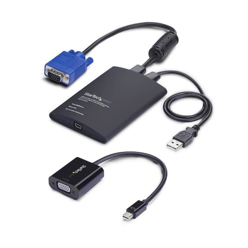 StarTech.com Portable Laptop Crash Cart Adapter, USB/VGA/Mini DisplayPort KVM Console, File Transfer and Video Capture - KVM switch - 1 x KVM port(s) - 1 local user - desktop - TAA Compliant