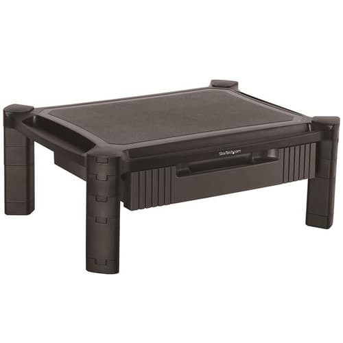 StarTech.com Adjustable Monitor Riser - Drawer - Monitors up to 32"- Adjustable Height - Monitor Stand - Computer Monitor Riser (MONSTADJD) - Stand (stand surface, 8 small risers, 4 large risers) - for Monitor - plastic - black - screen size: 13"-32"