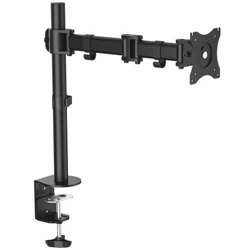 StarTech.com Desk Mount Monitor Arm for up to 34" VESA Compatible Displays, Articulating Pole Mount with Single Monitor Arm, Ergonomic Height Adjustable, Desk Clamp or Grommet, Black - Small Footprint Design (ARMPIVOTB) - Adjustable arm - for LCD display - steel - screen size: 34" - for P/N: ARMSTSLG