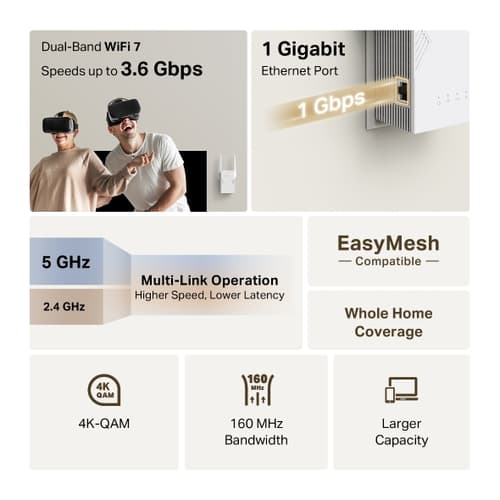 BE3600 Dual-Band Wi-Fi 7 Range Extender — view 6