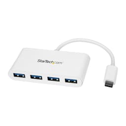 StarTech.com 4 Port USB C Hub with 4x USB-A Ports (USB 3.0 SuperSpeed 5Gbps), USB Bus Powered, Portable/Laptop USB-C to USB-A Adapter Hub, USB 3.1 Gen 1/USB 3.2 Gen 1 Type-C Hub, White - Windows/macOS/Linux (HB30C4ABW) - Hub - 4 x SuperSpeed USB 3.0 - desktop