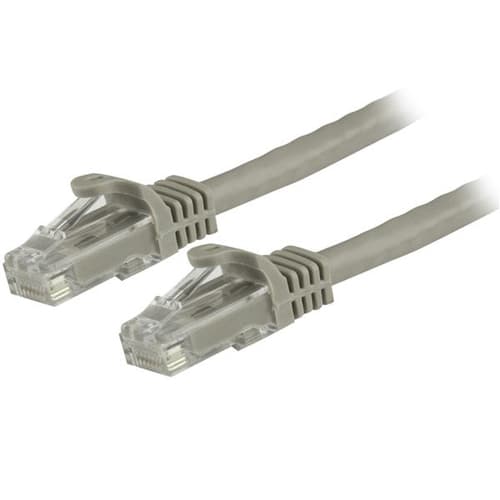 StarTech.com 1.5m CAT6 Ethernet Cable, 10 Gigabit Snagless RJ45 650MHz 100W PoE Patch Cord, CAT 6 10GbE UTP Network Cable w/Strain Relief, Grey, Fluke Tested/Wiring is UL Certified/TIA - Category 6 - 24AWG (N6PATC150CMGR) - Patch cable - RJ-45 (M) to RJ-45 (M) - 1.5 m - UTP - CAT 6 - snagless - grey
