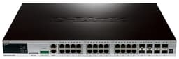 D-Link xStack 24-port 10/100/1000 Layer 2+ Stackable Managed PoE Gigabit Switch including 4-port Combo 1000BaseT/SFP plus 4 10GE SFP+