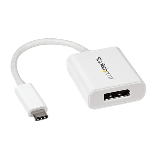 StarTech.com USB C to DisplayPort Adapter - 4K 60Hz - White - USB 3.1 Type-C to DisplayPort Adapter - USB C Video Adapter (CDP2DPW) - External video adapter - USB-C - DisplayPort - white