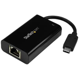 StarTech.com USB C to Gigabit Ethernet Adapter/Converter w/ PD 2.0, 1Gbps USB 3.1 Type C to RJ45/LAN Network w/ Power Delivery Pass Through Charging, TB3 Compatible/ MacBook Pro Chromebook - USB Type-C to Ethernet (US1GC30PD) - Network adapter - USB-C - Gigabit Ethernet - black