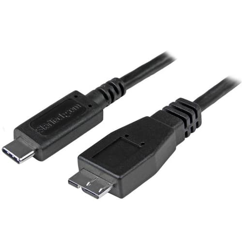 StarTech.com USB C to Micro USB Cable 0.5m - USB 3.1 Type C to Micro USB Type B Cable - Micro USB 3.1 to USB-C - Thunderbolt 3 Compatible (USB31CUB50CM) - USB cable - 24 pin USB-C (M) to Micro-USB Type B (M) - USB 3.1 Gen 2 - 50 cm - black - for P/N: HB31C2A1CGS, HB31C2A2CB, HB31C3A1CS, HB31C3ASDMB, HB31C4AS, PEXUSB311AC3, PEXUSB321C