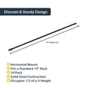 StarTech.com Horizontal Lacing Bar - Server Rack Cable Management - 19" Network Rack Mount Cord Organizer- 10 pack (CMLB10) - Rack cable management lacing bar - 1U - 48.3 cm (pack of 10) thumbnail 4