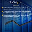 StarTech.com Horizontal Lacing Bar w/ 2 inch Offset at 75 Degrees- Server Rack Cable Management- 19" Network Rack-Mount Cord Organizer- 10pk (CMLB102) - Rack cable management lacing bar - 1U - 48.3 cm (pack of 10) - for P/N: RK1536BKF, RK1836BKF, RK4OD