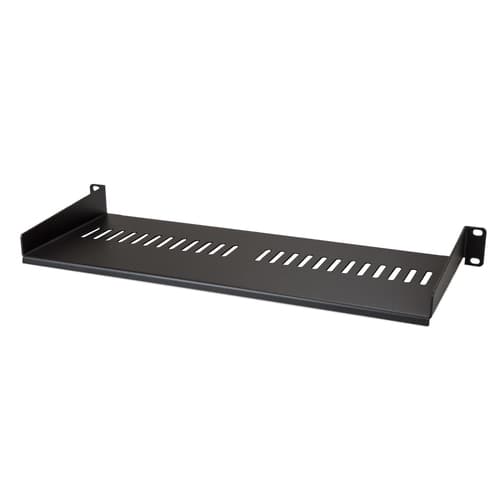 StarTech.com 1U Vented Server Rack Cabinet Shelf, 7in Deep Fixed Cantilever Tray, Rackmount Shelf for 19" AV/Data/Network Equipment Enclosure w/ Cage Nuts & Screws, 44lbs Weight Capacity - 1U Vented Rack Shelf (CABSHELF1U7V) - Rack shelf - black - 1U - 7