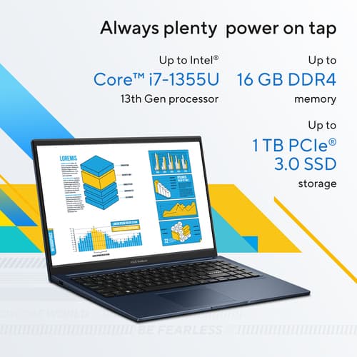 ASUS VivoBook 15 X1504VA-NJ1617W - 180-degree hinge design - Intel Core i5 - i5-1334U / up to 4.6 GHz - Win 11 Home - Intel Iris Xe Graphics - 16 GB RAM - 512 GB SSD NVMe - 15.6" 1920 x 1080 (Full HD) - Wi-Fi 6 - cool silver, grey (keyboard) — view 11