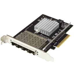 StarTech.com Quad Port 10G SFP+ Network Card, Intel XL710 Open SFP+ Converged Adapter, PCIe 10 Gigabit Ethernet Server NIC, 10GbE Fiber Optic LAN Card Dell PowerEdge HPE ProLiant, NIC Card - 10Gb SFP+ NIC Card (PEX10GSFP4I) - Network adapter - PCIe x8 - 10 Gigabit SFP+ x 4 - black