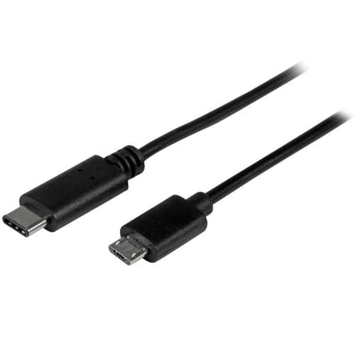 StarTech.com USB C to Micro USB Cable - 0.5m - M/M - Thunderbolt 3 Compatible - Micro USB Cord -USB Type C to Micro USB Cable (USB2CUB50CM) - USB cable - 24 pin USB-C (M) to Micro-USB Type B (M) - USB 2.0 - 50 cm - black