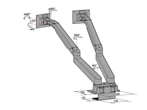 *Non Cancellable/Non Returnable (NCNR)* GAS LIFT ARM DUAL SIDE BY SIDE WH — view 22