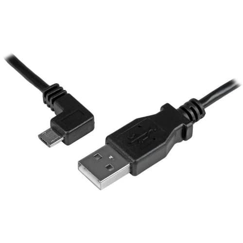 StarTech.com Left Angle Micro USB Cable - 1 ft / 0.5m - 90 degree - USB Cord - USB Charger Cable - USB to Micro USB Cable (USBAUB50CMLA) - USB cable - Micro-USB Type B (M) left-angled to USB (M) - USB 2.0 - 50 cm - black - for P/N: USB2PCARBK, USB2PCARBKS, USBEXTAA10BK, USBEXTAA6BK, USBLT2PCARW, USBUB2PCARB
