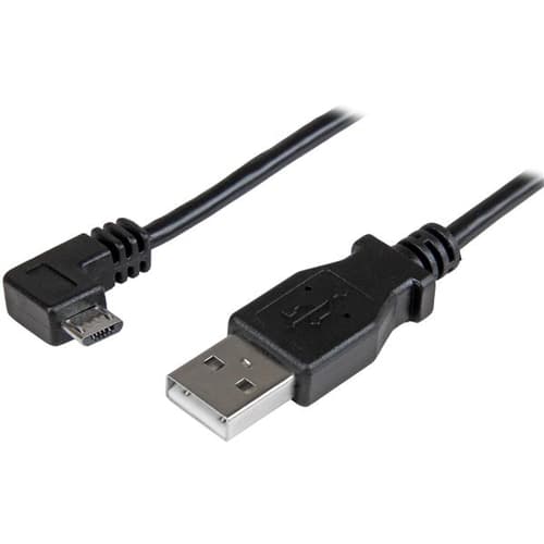 StarTech.com Right Angle Micro USB Cable - 1 ft / 0.5m - 90 degree - USB Cord - USB Charger Cable - USB to Micro USB Cable (USBAUB50CMRA) - USB cable - Micro-USB Type B (M) right-angled to USB (M) - USB 2.0 - 50 cm - black - for P/N: USB2PCARBK, USB2PCARBKS, USBEXTAA10BK, USBEXTAA6BK, USBLT2PCARW, USBUB2PCARB — view 1