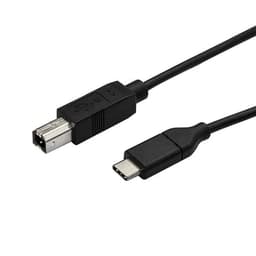 StarTech.com USB C to USB B Printer Cable - 10 ft / 3m - USB C Printer Cable - USB C to USB B Cable - USB Type C to Type B (USB2CB3M) - USB cable - 24 pin USB-C (M) straight to USB Type B (M) straight - Thunderbolt 3 / USB 2.0 - 3 m - black - for P/N: SV231DHU34K6, SV231HU34K6, SV231QDPU34K, SV431HU34K6