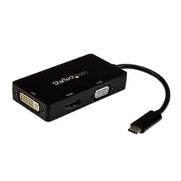 StarTech.com 4K USB C to HDMI, VGA & DVI Multi Port Video Display Adapter for Mac / Windows Laptop & Monitor (CDPVGDVHDBP) - Adapter - 24 pin USB-C male to HD-15 (VGA), DVI-I, HDMI female - 15 cm - black - active converter, 4K30Hz (3840 x 2160) support (HDMI), 1920 x 1200 (WUXGA) support 60Hz (DVI and VGA)