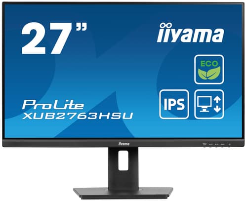 iiyama ProLite XUB2763HSU-B1 - LED monitor - 27" - 1920 x 1080 Full HD (1080p) @ 100 Hz - IPS - 250 cd/m� - 1300:1 - 3 ms - HDMI, DisplayPort - speakers - black, matte — view 3