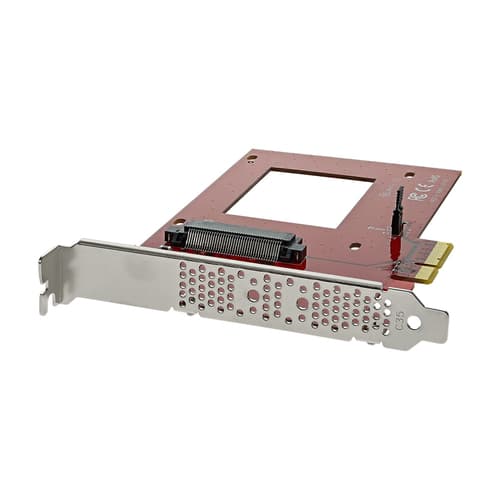StarTech.com U.2 to PCIe Adapter - x4 PCIe - For 2.5" U.2 NVMe SSD - SFF-8639 PCIe Adapter - U.2 SSD - PCIe SSD - U.2 drive (PEX4SFF8639) - Interface adapter - 2.5" - Ultra M.2 Card - PCIe 3.0 x4 - red - for P/N: BNDTB10GI, BNDTB210GSFP, BNDTB310GNDP, BNDTB410GSFP, BNDTB4M2E1, BNDTBUSB3142