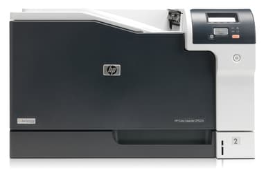 HP Color LaserJet Professional CP5225dn Printer, 20ppm mono and colour, A4, A3, duplex, 600x600dpi, 192MB memory, 250 paper tray, 100 sheet multi purpose tray, hi-speed USB 2.0, built-in fast ethernet 10/100Base-TX, HP PCL 6, HP PCL 5c, HP Postscript level 3 emulation, one year warranty