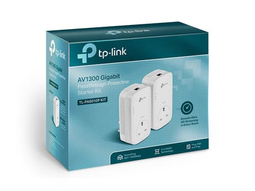 TP-Link TL-PA8010P KIT - V2 - Starter Kit - bridge - GigE, HomePlug AV (HPAV), HomePlug AV (HPAV) 2.0, IEEE 1901 - wall-pluggable (pack of 2) — view 4
