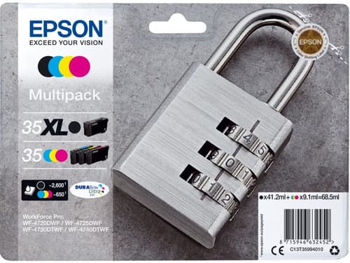 Epson 35 Multipack - 4-pack - black, yellow, cyan, magenta - original - ink cartridge - for WorkForce Pro WF-4720, WF-4720DWF, WF-4725DWF, WF-4730, WF-4740, WF-4740DTWF