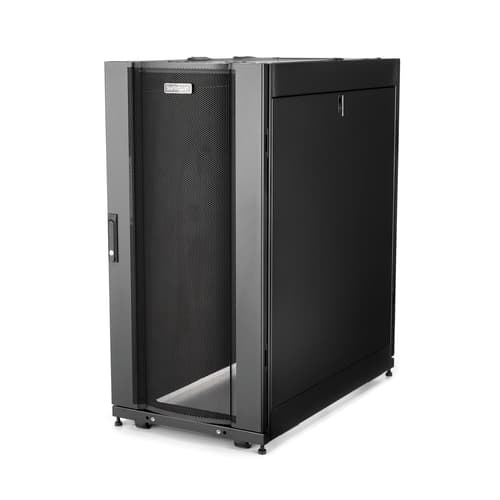StarTech.com 25U Server Rack Cabinet, 4 Post Adjustable Depth 7" to 35" Locking Vented Mobile/Rolling Network/Data/IT Equipment Enclosure w/ Casters/Hook & Loop Dell PowerEdge, HP ProLiant - 25U Rack Cabinet (RK2537BKM) - Rack cabinet - black - 25U - 37