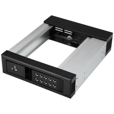StarTech.com 5.25" to 3.5" Trayless Hard Drive Hot Swap Bay - Removable Hard Drive Bay for 3.5" SATA/SAS Drives - Aluminum (HSB1SATSASBA) - Storage bay adapter - 5.25" to 3.5" - for P/N: 25SATSAS35HD
