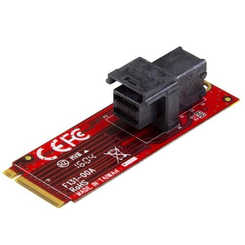 StarTech.com U.2 to M.2 Adapter - for 1 x U.2 PCIe NVMe SSD - M.2 PCIe x4 Host Interface - U.2 SSD - M.2 PCIe Adapter - U.2 Drive (M2E4SFF8643) - Interface adapter - 2.5" - SAS - M.2 Card - red