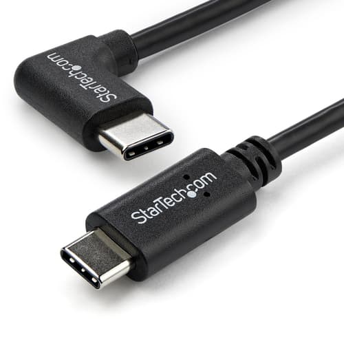 StarTech.com Right Angle USB-C Cable - 1m / 3 ft - Reversible - M/M - USB Type C Cable - USB-C Charge Cable - USB C to USB C Cable (USB2CC1MR) - USB cable - 24 pin USB-C (M) straight to 24 pin USB-C (M) right-angled - USB 2.0 - 1 m - black - for P/N: DKT30CHD