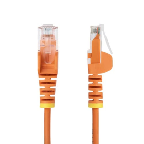 StarTech.com - Patch cable - RJ-45 (M) to RJ-45 (M) - 3.6 mm - UTP - CAT 5/5e/6 - IEEE 802.3bt - halogen-free, snagless, straight - orange — view 3