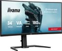 iiyama G-MASTER Red Eagle GCB3484WQSU-B1 - LED monitor - gaming - curved - 34" (31.4" viewable) - 3440 x 1440 UWQHD @ 180 Hz - VA - 500 cd/m� - 4000:1 - 0.4 ms - 2xHDMI, DisplayPort, 2xUSB-C, 2xUSB - speakers - black thumbnail 1