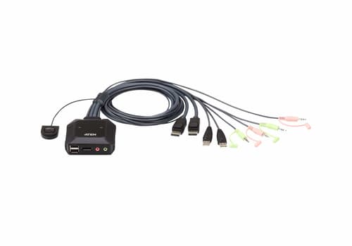 ATEN CS22DP - KVM / audio / USB switch - 2 x KVM / audio / USB - 1 local user - desktop