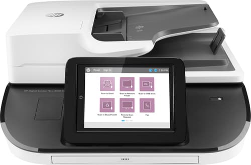 HP Digital Sender Flow 8500fn2 - Document scanner - flatbed: CCD / ADF: CIS - Duplex - 216 x 864 mm - 600 dpi x 600 dpi - up to 92 ppm (mono) / up to 92 ppm (colour) - ADF (150 sheets) - up to 10000 scans per day - USB 2.0, Gigabit LAN, USB 2.0 (Host)