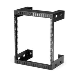 StarTech.com 12U 19" Wall Mount Network Rack - 12" Deep 2 Post Open Frame Server Room Rack for Data/AV/IT/Computer Equipment/Patch Panel with Cage Nuts & Screws 200lb Capacity, Black (RK12WALLO) - Rack - wall mountable - black - 12U - 12"