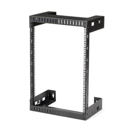 StarTech.com 15U 19" Wall Mount Network Rack - 12" Deep 2 Post Open Frame Server Room Rack for Data/AV/IT/Computer Equipment/Patch Panel with Cage Nuts & Screws 200lb Capacity, Black (RK15WALLO) - Rack - wall mountable - black - 15U - 12"