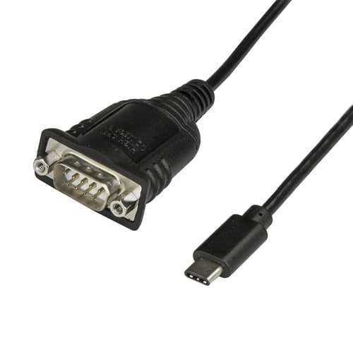 StarTech.com USB C to Serial Adapter Cable with COM Port Retention, 16" (40cm) USB Type C to RS232 (DB9) Serial COM Port Converter Cable, For PLCs, Scanners, Printers, Windows/macOS/Linux - Up to 921.6 Kbps Baud (ICUSB232PROC) - USB / serial cable - DB-9 (M) to 24 pin USB-C (M) - 40 cm - black