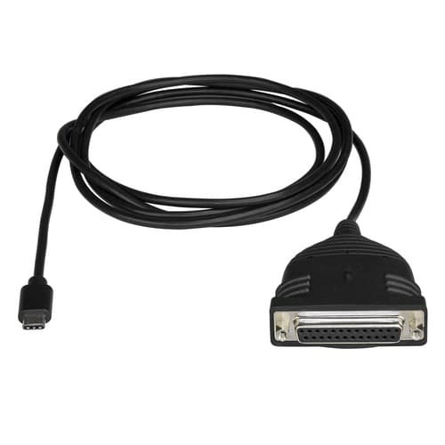 StarTech.com USB C to Parallel Printer Cable - DB25 Female Port for IEEE1284 Printers - Bus Powered - Printer Cable Adapter - USB to DB25 (ICUSBCPLLD25) - USB / parallel cable - 24 pin USB-C (M) to DB-25 (F) - 183 cm