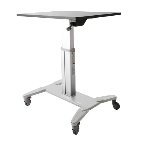 StarTech.com Mobile Standing Desk, Portable Sit Stand Ergonomic Height Adjustable Cart on Wheels, Rolling Computer/Laptop Workstation Table w/ Locking One-Touch Lift for Teachers/Student - Mobile Computer Table (STSCART) - Stand - for notebook / keyboard / mouse - black & silver - for P/N: ARMTBLTDT, ARMTBLTIW, ARMTBLTUGN