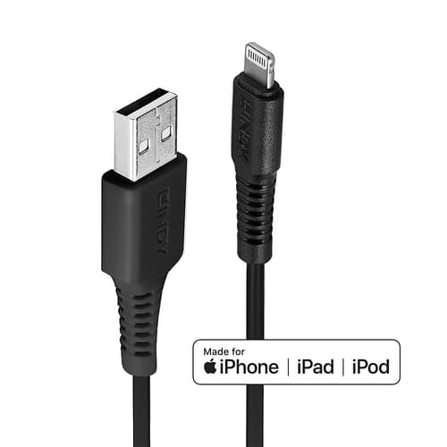 0.5M USB TO LIGHTNING CABLE BLACK
