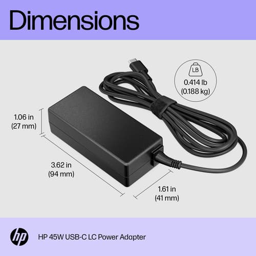 HP USB-C LC - Power adapter - AC - 45 Watt - United Kingdom - for P/N: L19361-002, L19367-002, L19373-002 — view 4