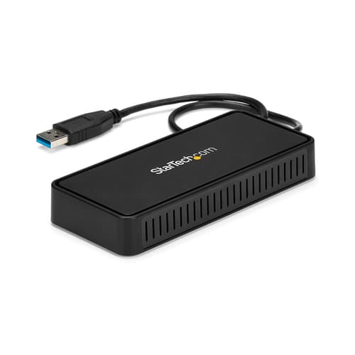 StarTech.com USB 3.0 Mini Dock, Dual Monitor USB-A Docking Station w/ DisplayPort 4K 60Hz Video & Gigabit Ethernet, 1ft (30cm) Cable, Portable USB 3.1 Gen 1 Type-A Laptop Adapter, 4K Dock - DisplayLink Mini Dock (USBA2DPGB) - Docking station - USB - 2 x DP - 1GbE