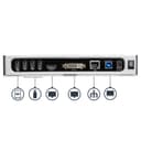 StarTech.com USB 3.0 Docking Station, Dual Monitor Laptop Docking Station with HDMI & DVI/VGA Video, 6-port USB 3.1 Gen 1 5Gbps Hub, GbE, Audio, Universal USB Type-A Dock, Windows & Mac - Dual Display Dock (DK30ADD) - Docking station - USB - DVI, HDMI - 1GbE - for P/N: DK30A2DH, SVA20N2NEUA thumbnail 5
