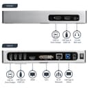 StarTech.com USB 3.0 Docking Station, Dual Monitor Laptop Docking Station with HDMI & DVI/VGA Video, 6-port USB 3.1 Gen 1 5Gbps Hub, GbE, Audio, Universal USB Type-A Dock, Windows & Mac - Dual Display Dock (DK30ADD) - Docking station - USB - DVI, HDMI - 1GbE - for P/N: DK30A2DH, SVA20N2NEUA thumbnail 10