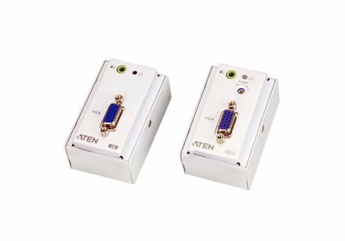 ATEN VanCryst VE157 VGA/Audio Cat 5 Extender with MK Wall Plate - Transmitter and receiver - video/audio extender - up to 150 m