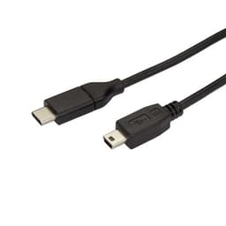 StarTech.com USB C to Mini USB Cable - 6 ft / 2m - M/M - USB 2.0 - Mini USB Cord - USB C to Mini B Cable - USB Type C to Mini USB (USB2CMB2M) - USB cable - 24 pin USB-C (M) to mini-USB Type B (M) - Thunderbolt 3 / USB 2.0 - 2 m - black