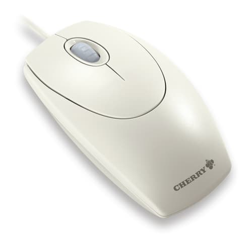 CHERRY WheelMouse - Mouse - right and left-handed - optical - 3 buttons - wired - PS/2, USB - light grey — view 1