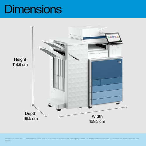 HP LaserJet Enterprise Flow MFP 8801z+ - Multifunction printer - colour - laser - A3 (297 x 420 mm) (original) - A3/Ledger (media) - up to 60 ppm (copying) - up to 60 ppm (printing) - 2180 sheets - 33.6 Kbps - Gigabit LAN, USB 3.0, USB 2.0 host, USB 3.0 host — view 6